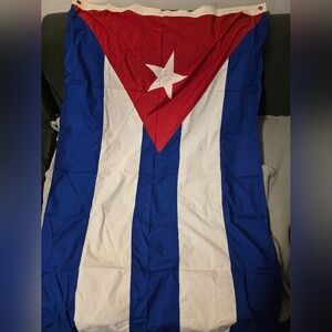 Cuban Flag with Red Triangle and White Star